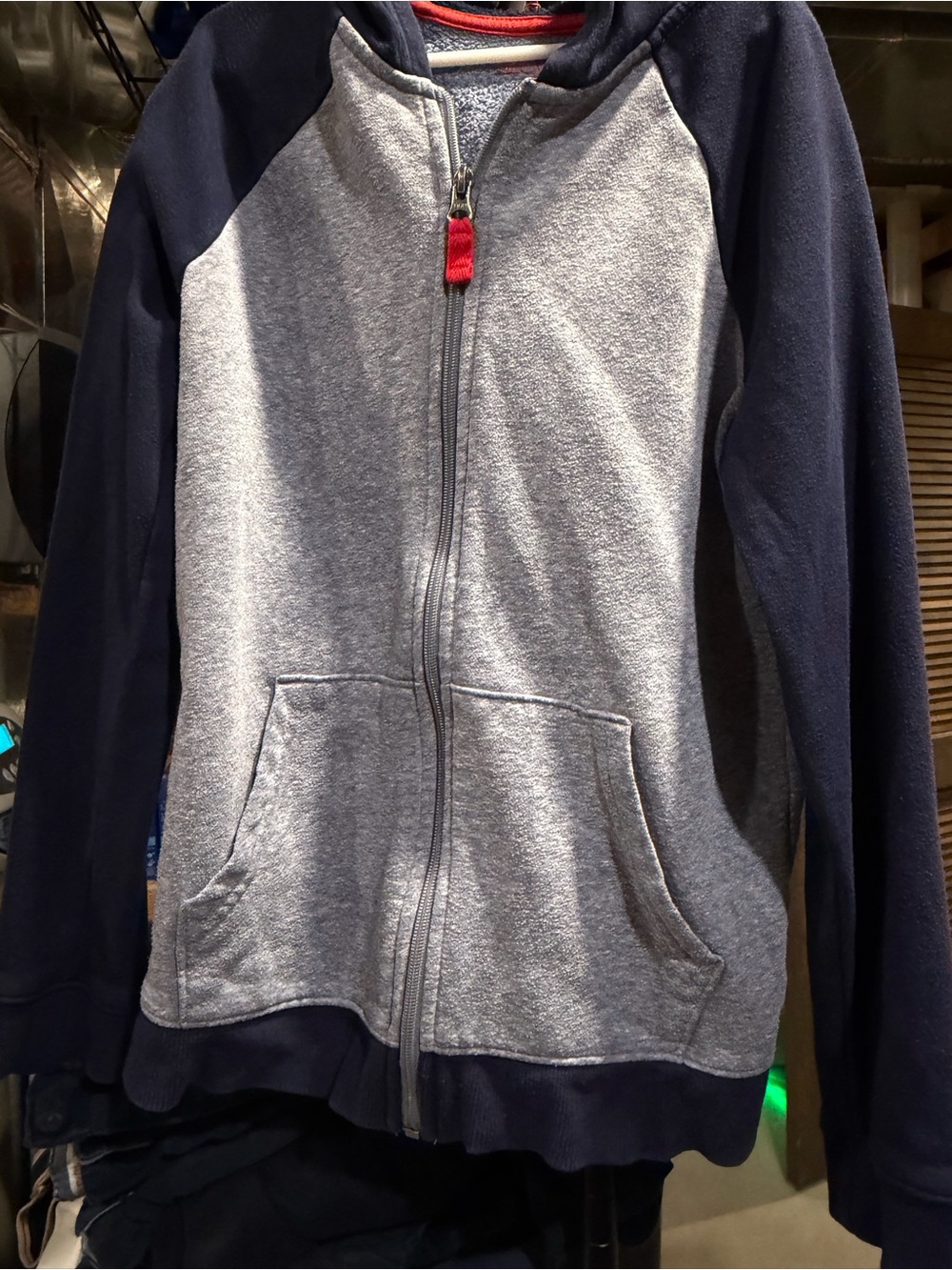 Cat & Jack Navy and Gray Zip-Up Hoodie Sweatshirt